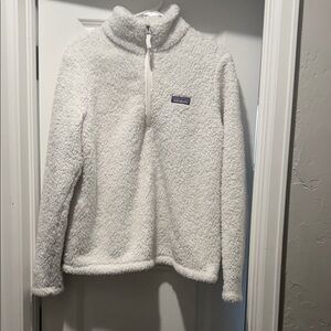 Patagonia Los Gatos White Fleece Pullover Large